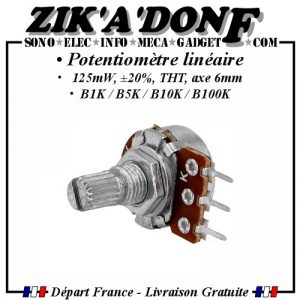 Potentiomètre B1K B2K B5K B10K B20K B50K B100K B250K B500K B1M avec/sans bouton
